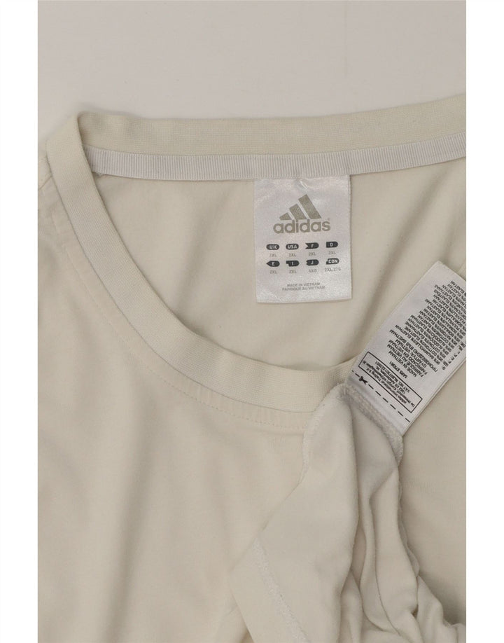 Adidas Mens T-Shirt Top 2XL White Cotton