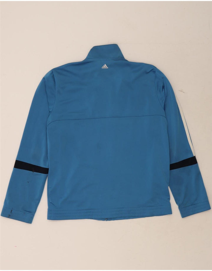 ADIDAS Boys Tracksuit Top Jacket 15-16 Years Blue Colourblock Polyester Vintage Adidas and Second-Hand Adidas from Messina Hembry 