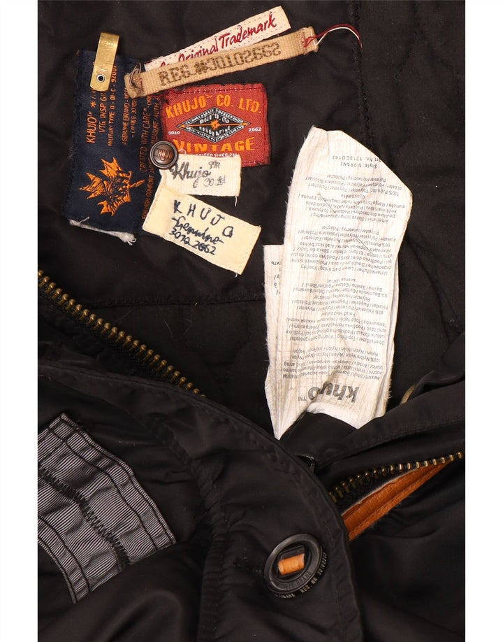 KHUJO Womens Hooded Padded Coat UK 14 Medium Black Polyester