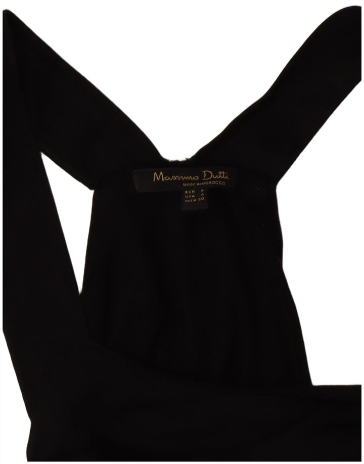 Massimo Dutti Womens Sleeveless Maxi Dress UK 10 Small Black