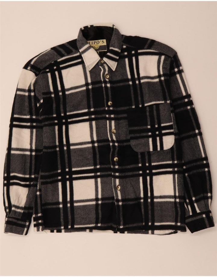 TIPO' S Mens Lumberjack Flannel Shirt Medium Black Check Polyester