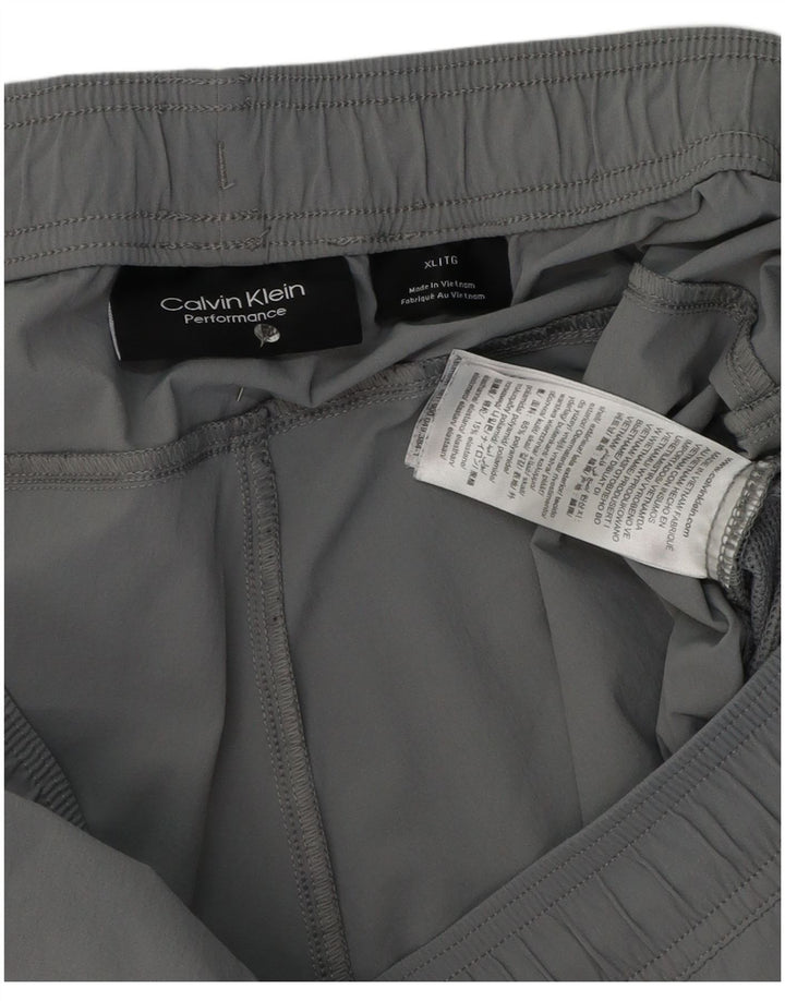Calvin Klein Mens Performance Sport Shorts XL Grey Colourblock Polyester