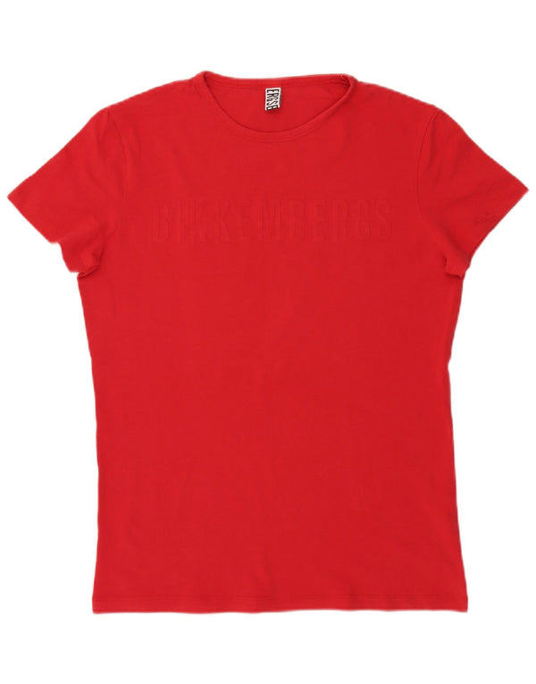 Bikkembergs Mens Graphic T-Shirt Top Large Red Cotton