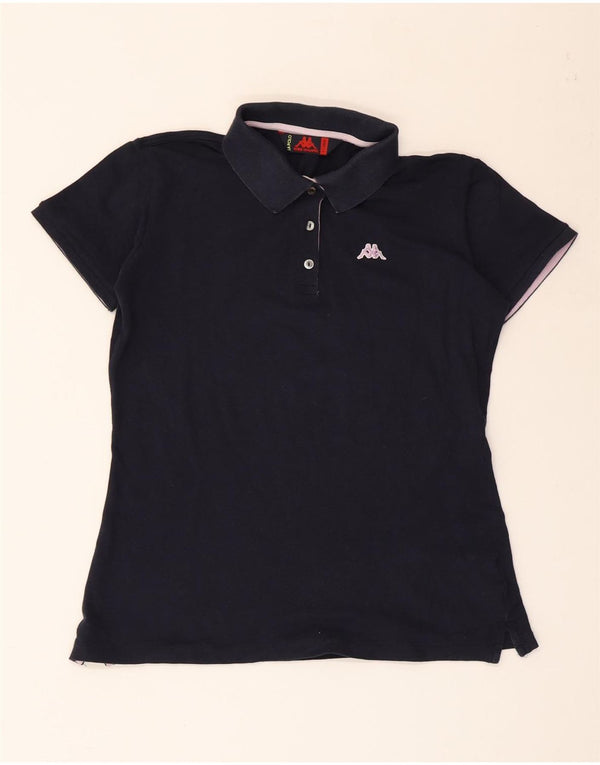 KAPPA Girls Polo Shirt 13-14 Years XL Navy Blue Cotton