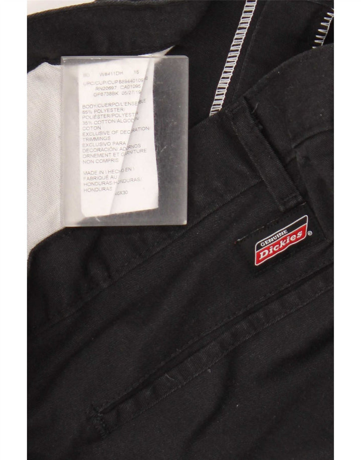Dickies Mens Straight Cargo Trousers W40 L30 Black Polyester