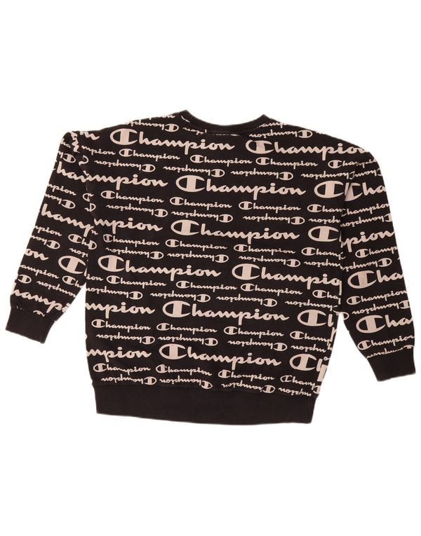 Champion Girls Graphic Sweatshirt Jumper 15-16 Years 2XL Black