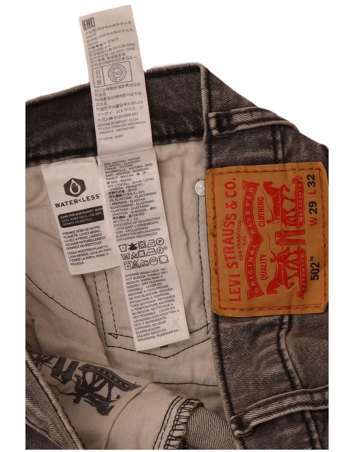 Levi's Mens 502 Tapered Jeans W29 L32 Grey Cotton