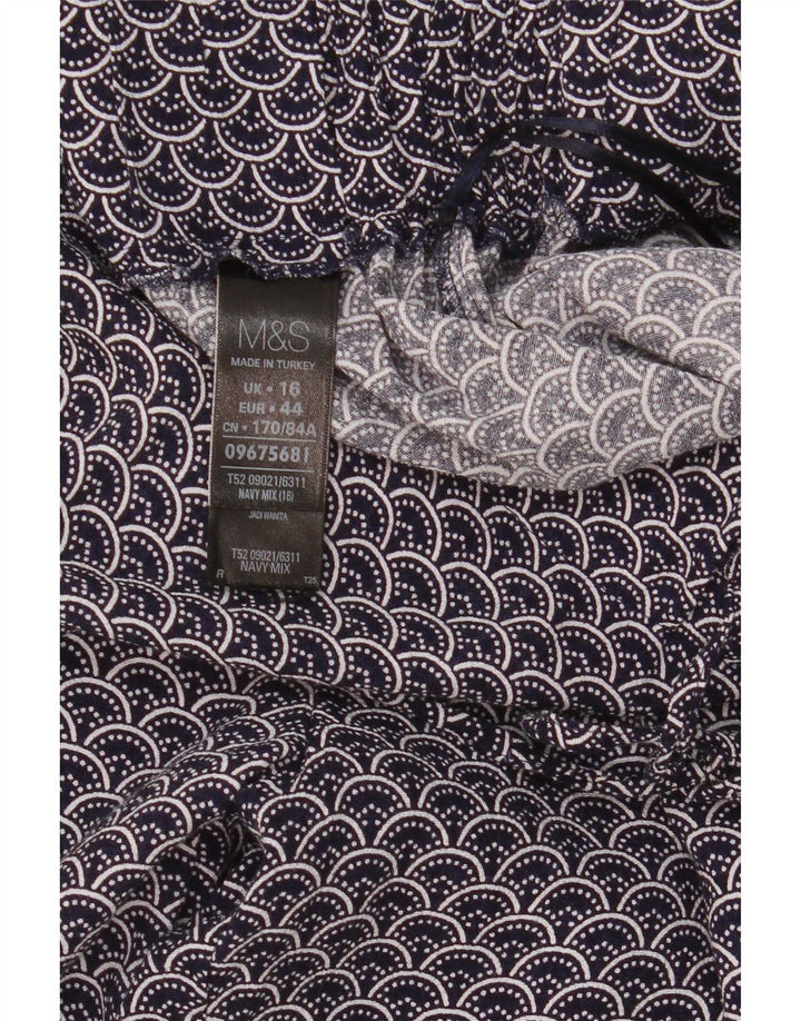 Marks & Spencer Womens Abstract Pattern Casual Trousers UK 16 Large W34 L30