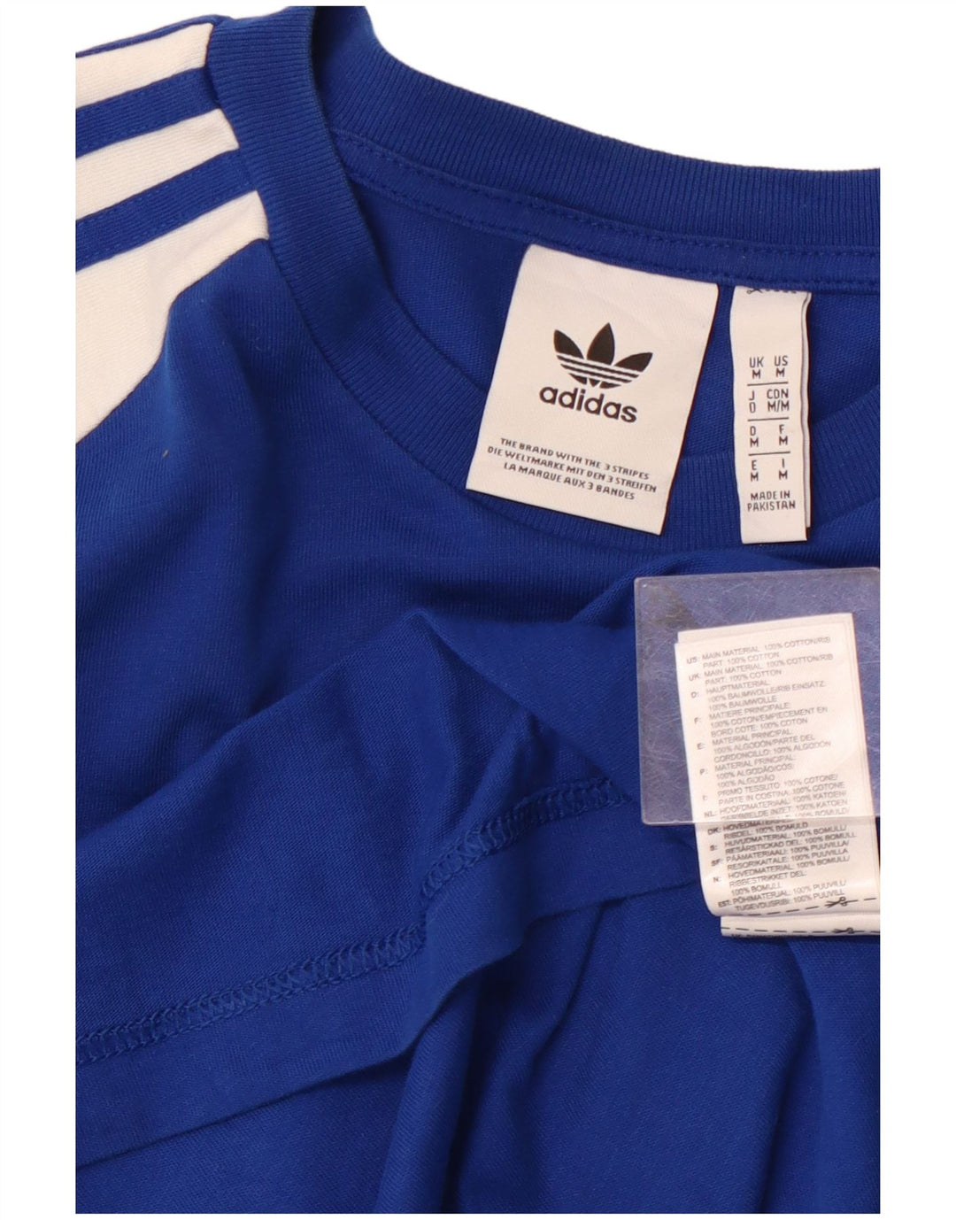ADIDAS Mens T-Shirt Top Medium Blue Colourblock Cotton