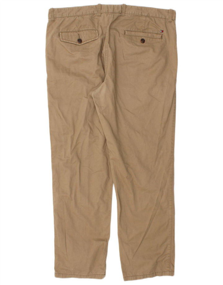 TOMMY HILFIGER Mens Straight Chino Trousers W36 L30  Beige Cotton