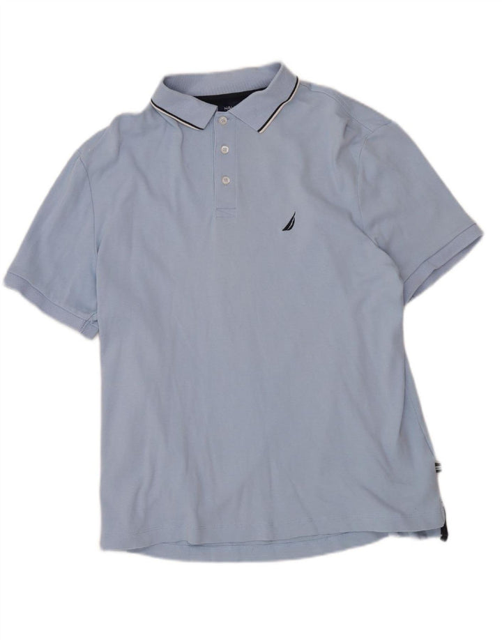 NAUTICA Mens Polo Shirt Medium Blue