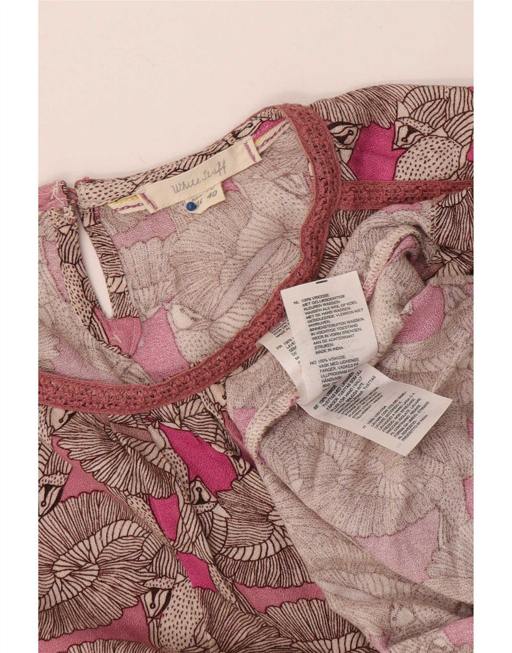 White Stuff Womens Abstract Pattern Blouse Top UK 12 Medium Pink
