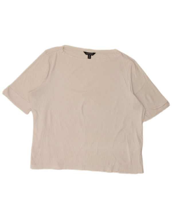 Ralph Lauren Womens T-Shirt Top UK 22 3XL White Cotton
