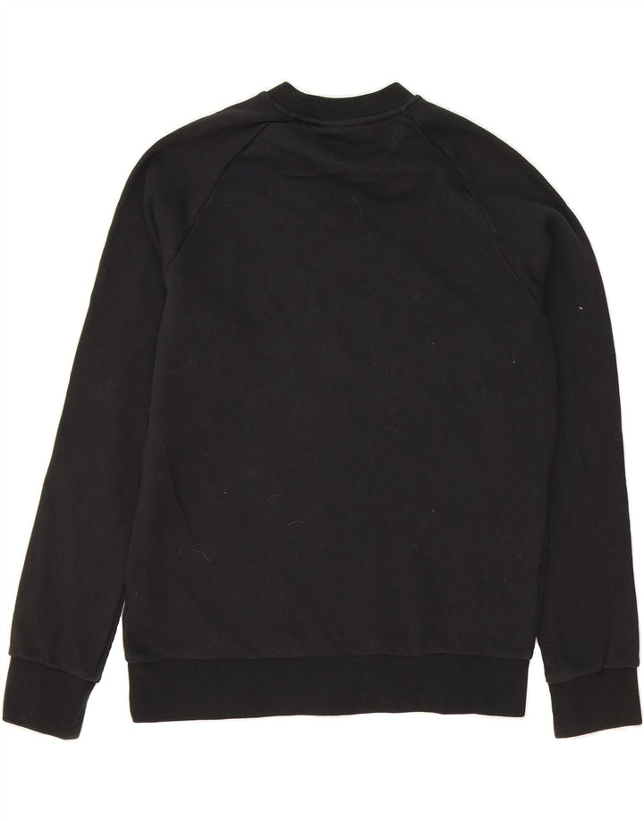 ADIDAS Mens Graphic Sweatshirt Jumper Small Black Cotton Vintage Adidas and Second-Hand Adidas from Messina Hembry 