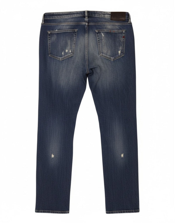 Replay Womens Katewin Distressed Slim Jeans W32 L32 Blue Cotton