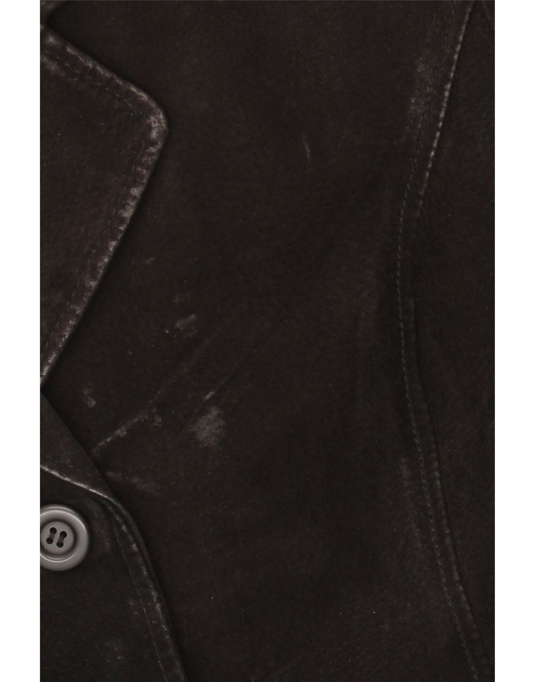 GYPSY Womens 3 Button Suede Blazer Jacket UK 14 Medium Black Leather