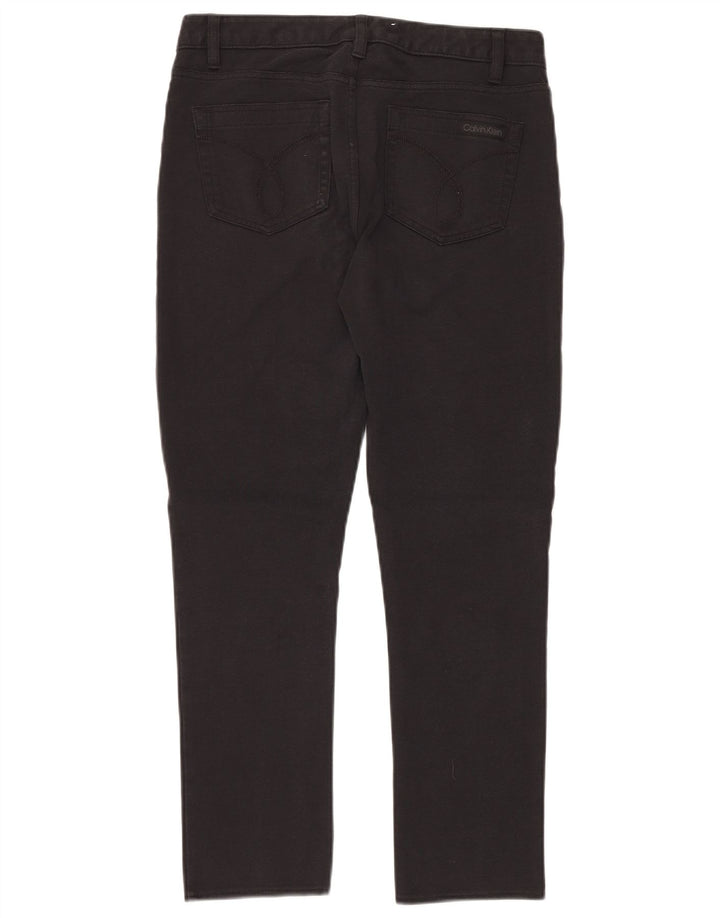 CALVIN KLEIN Womens Straight Casual Trousers US 10 Medium W30 L28 Black