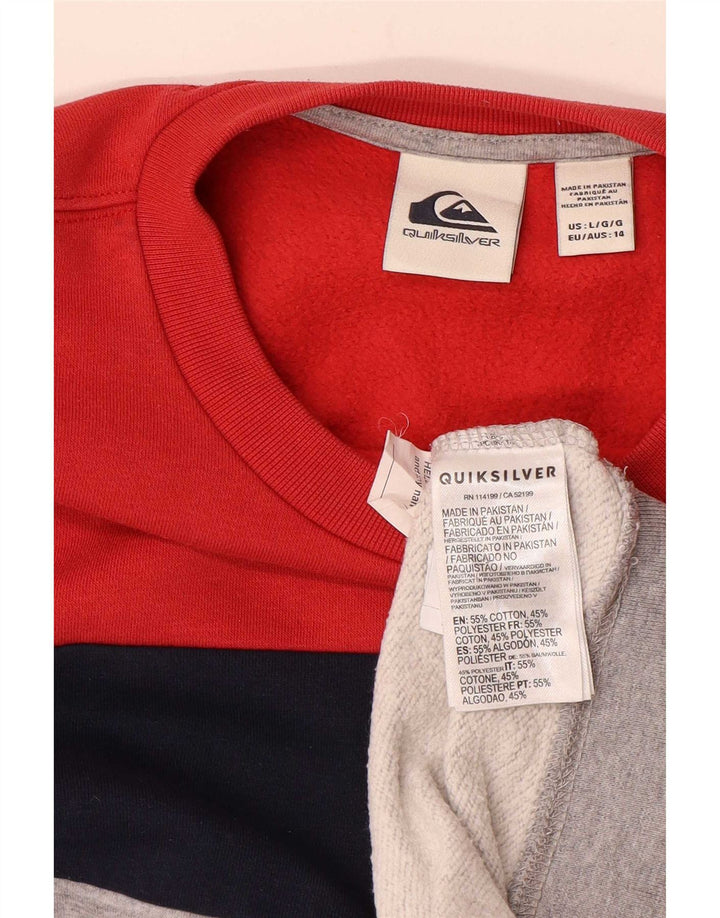 Quiksilver Boys Sweatshirt Jumper 13-14 Years Large Multicoloured