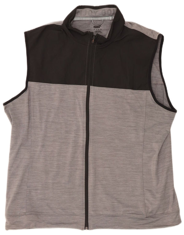 Puma Mens Sleeveless Tracksuit Top Jacket XL Grey Colourblock Polyester