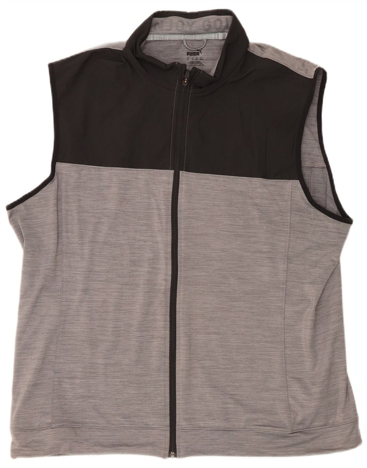Puma Mens Sleeveless Tracksuit Top Jacket XL Grey Colourblock Polyester