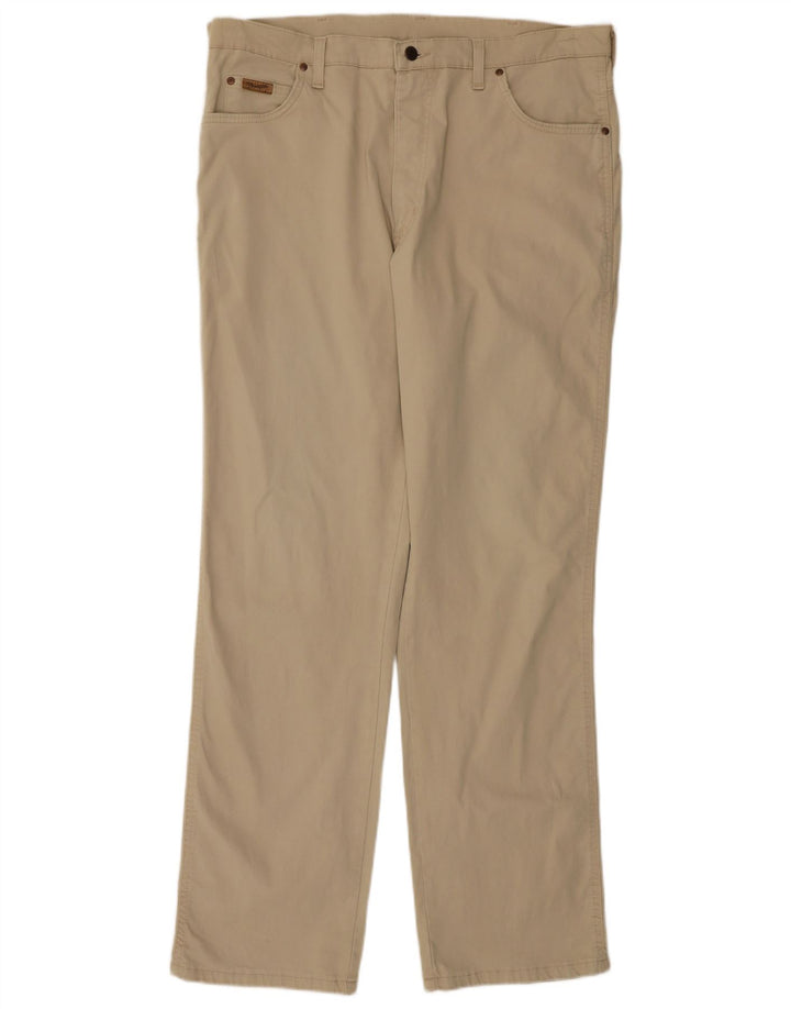 WRANGLER Mens Straight Casual Trousers W38 L33  Beige