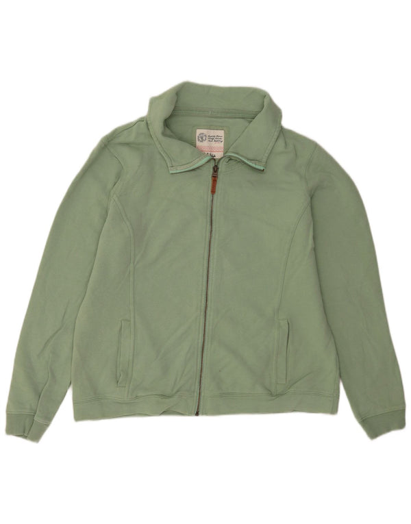 Fat Face Womens Tracksuit Top Jacket UK 18 XL Green Cotton