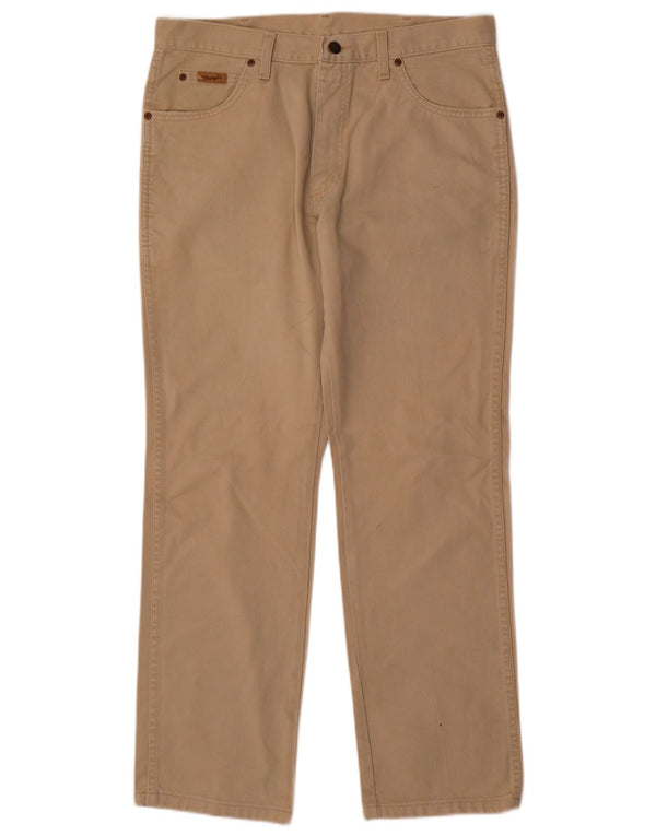 WRANGLER Mens Texas Straight Jeans W34 L30 Beige Cotton