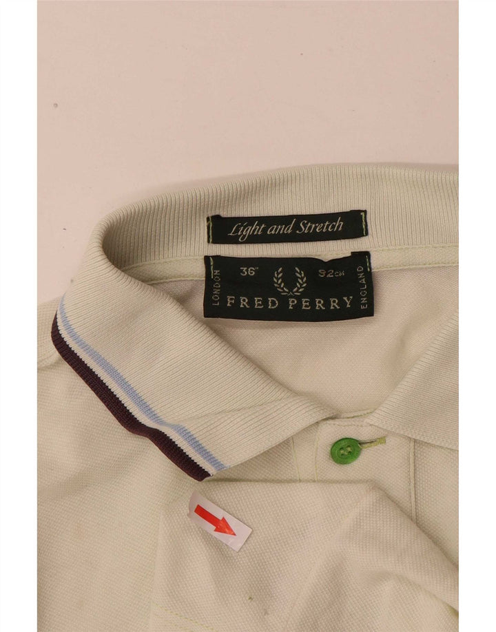 Fred Perry Mens Polo Shirt Small Green Striped Cotton