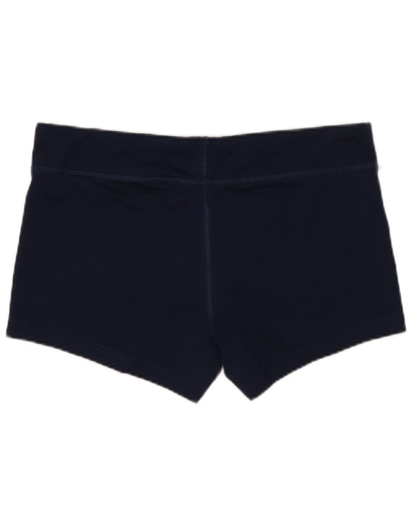 NIKE Womens Dri Fit Sport Shorts UK 12 Medium  Navy Blue Polyester