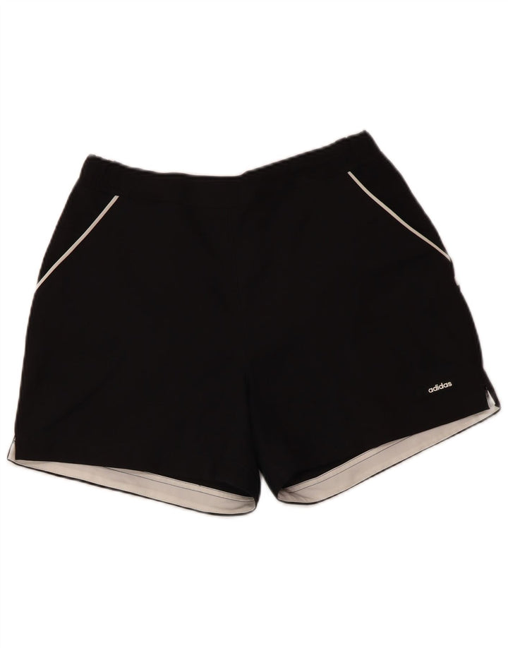 ADIDAS Womens Sport Shorts UK 12 Medium Black Polyester