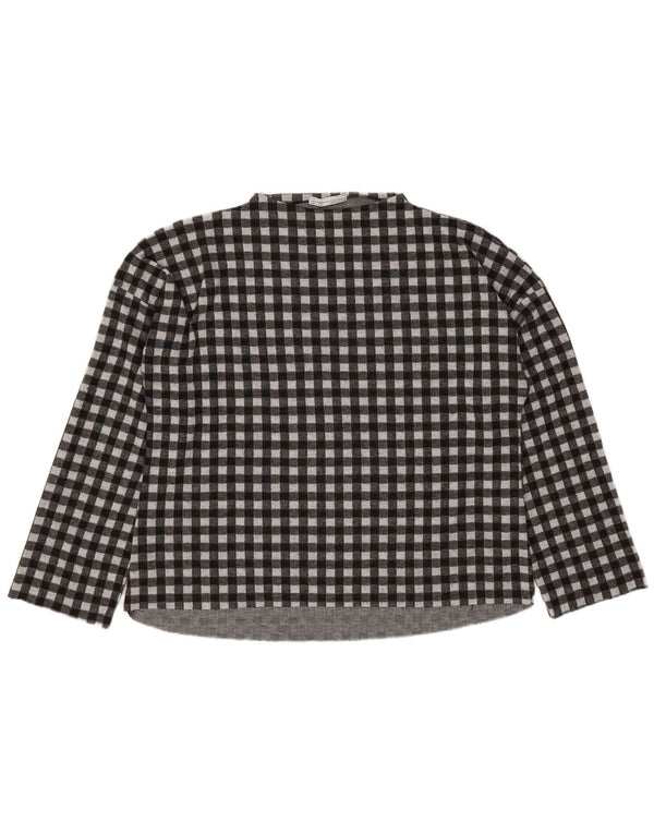 Zara Womens Trafaluc Oversized Top Long Sleeve UK 10 Small Black Gingham