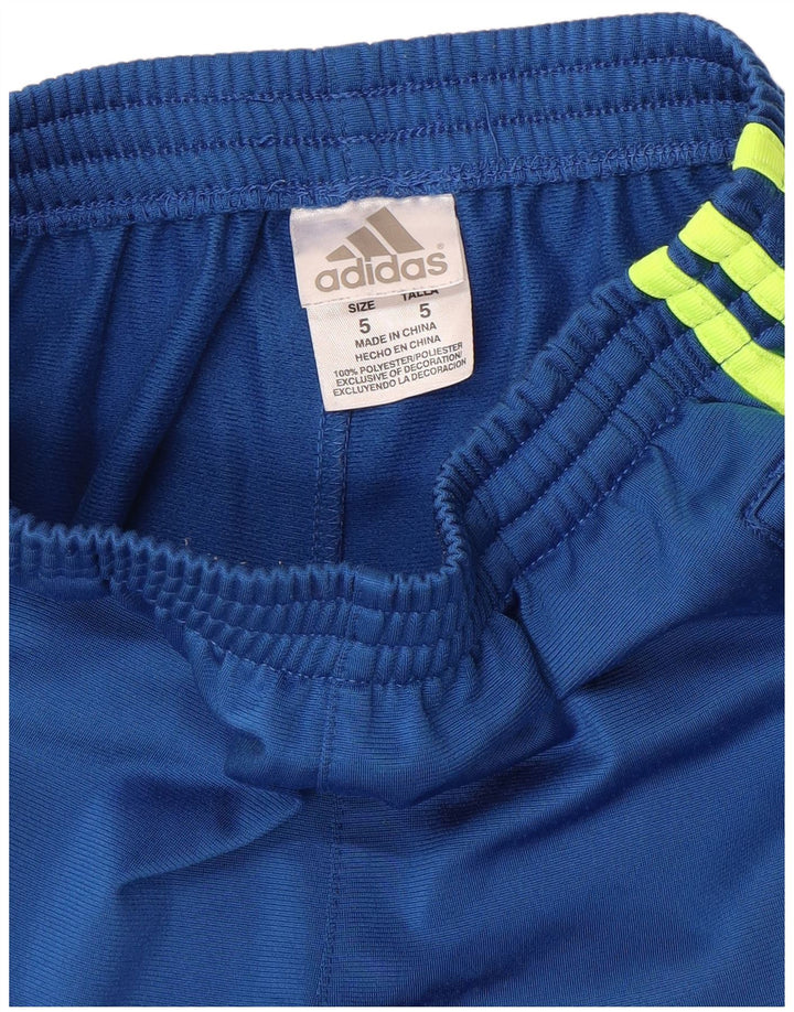 Adidas Boys Tracksuit Trousers 4-5 Years Blue Polyester