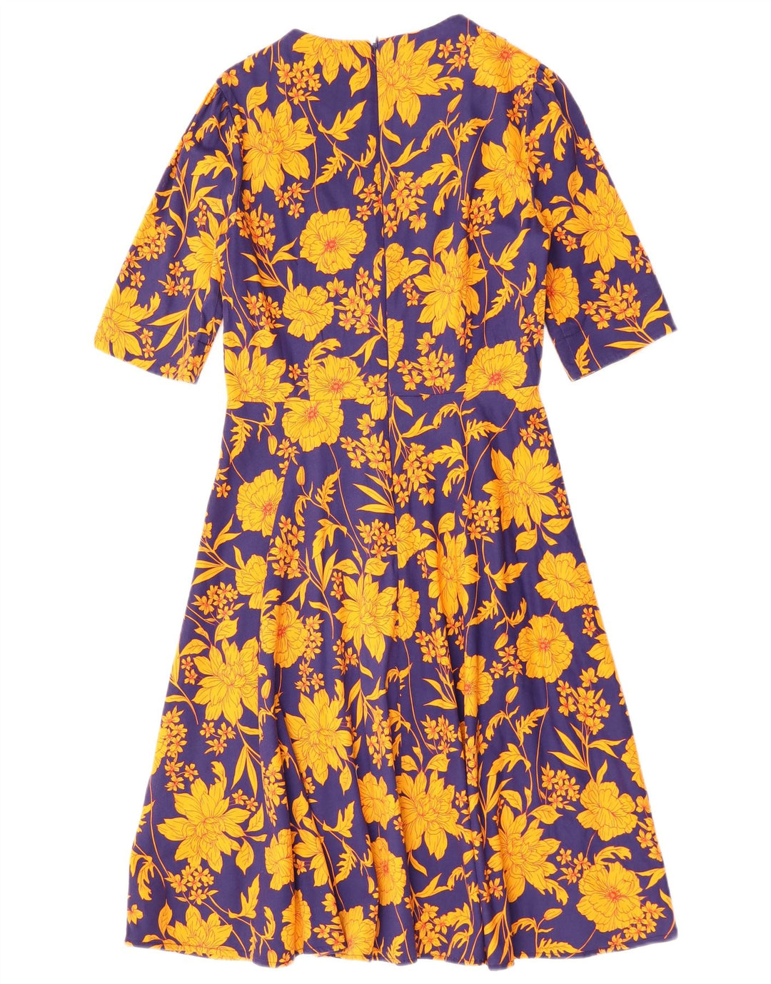 JOE BROWNS Womens A-Line Dress UK 10 Small Blue Floral Cotton