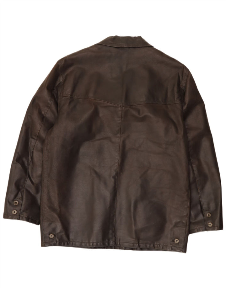Vintage Mens Leather Jacket IT 50 Large Brown Leather