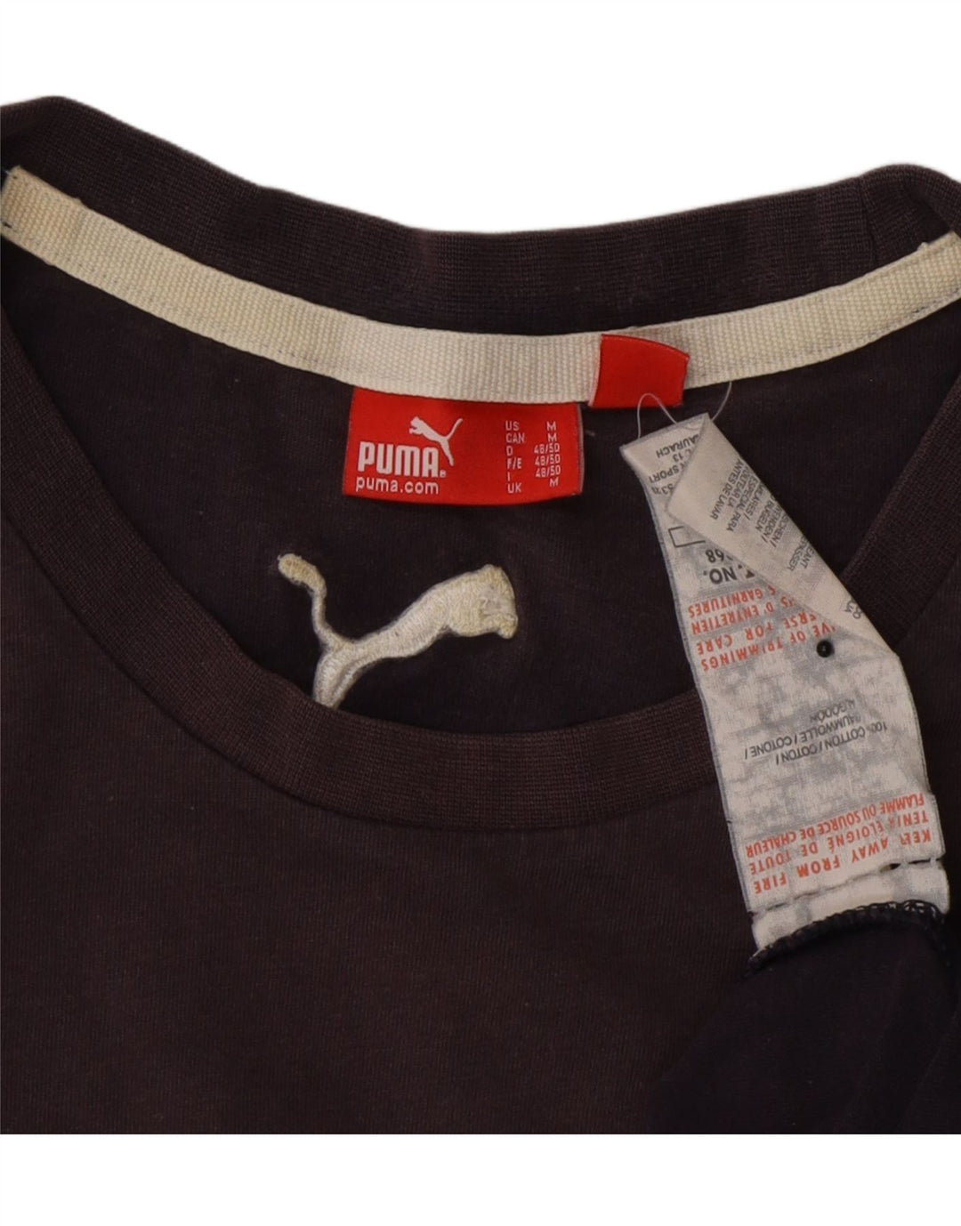 PUMA Mens Graphic T-Shirt Top Medium Navy Blue Cotton Vintage Puma and Second-Hand Puma from Messina Hembry 