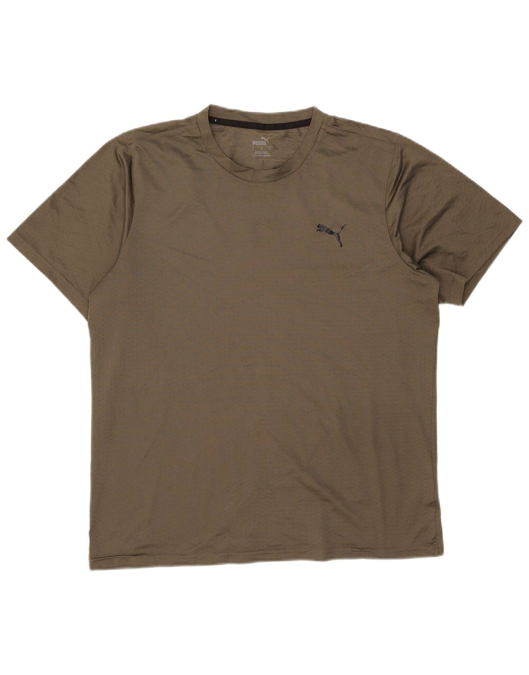 Puma Mens T-Shirt Top Large Khaki Polyester