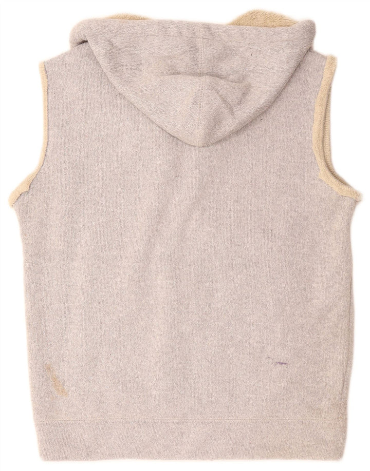BILLABONG Mens Sleeveless Zip Hoodie Sweater Small Grey Polyester