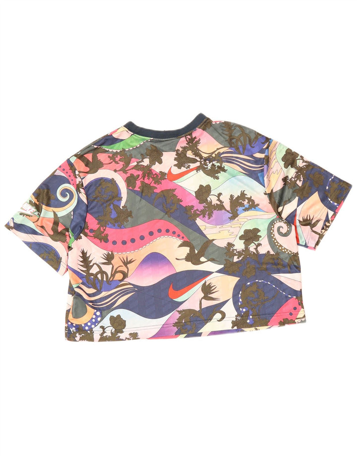 NIKE Womens Crop Graphic T-Shirt Top UK 6 XS Multicoloured Floral