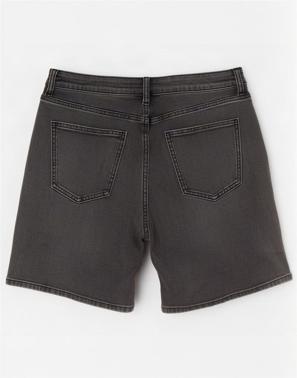 Marks & Spencer Womens Boyfriend Denim Shorts UK 12 Medium W32 Black Cotton