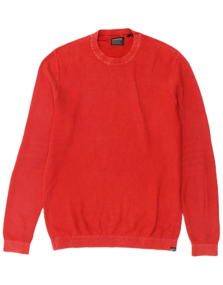 Superdry Mens Crew Neck Jumper Sweater Medium Red Cotton