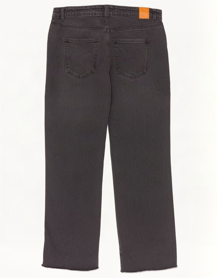Zara Womens High Rise Straight Jeans EU 40 Medium W30 L29 Grey