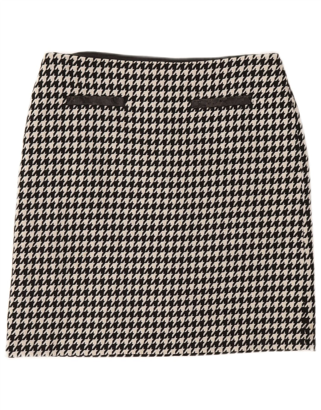 MARKS & SPENCER Womens Straight Skirt UK 12 Medium W32  Black Houndstooth