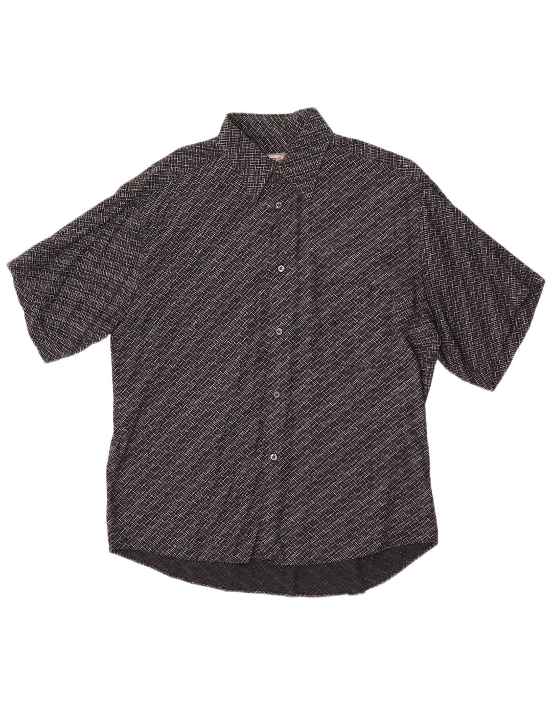 Tipo' S Mens Short Sleeve Shirt Large Black Geometric Viscose