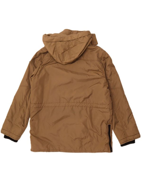 ASTROLABIO Mens Hooded Hooded Padded Jacket UK 42 XL Brown Nylon