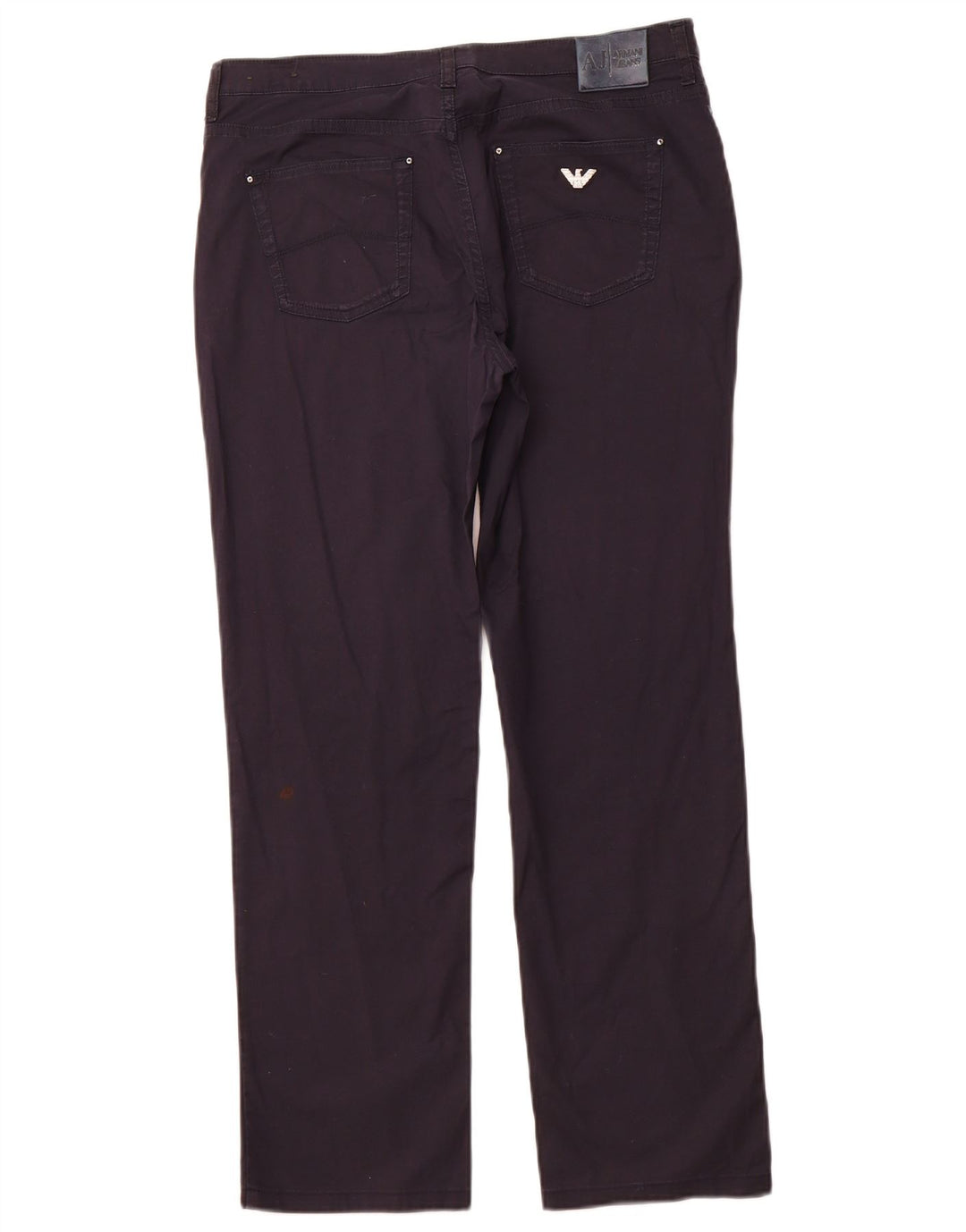 ARMANI Womens Magnolia Straight Casual Trousers W31 L28 Navy Blue Cotton