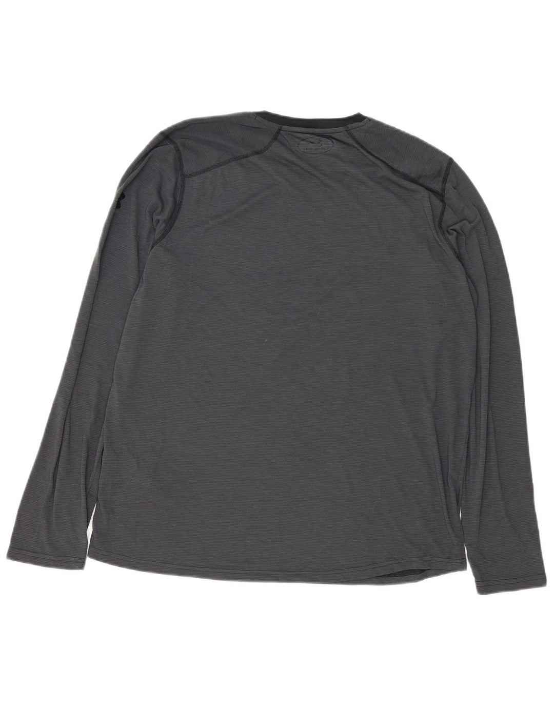 UNDER ARMOUR Mens Heat Gear Top Long Sleeve Large Grey Polyester