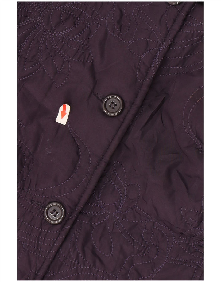Marks & Spencer Womens Autograph Overcoat UK 18 XL Purple Polyester