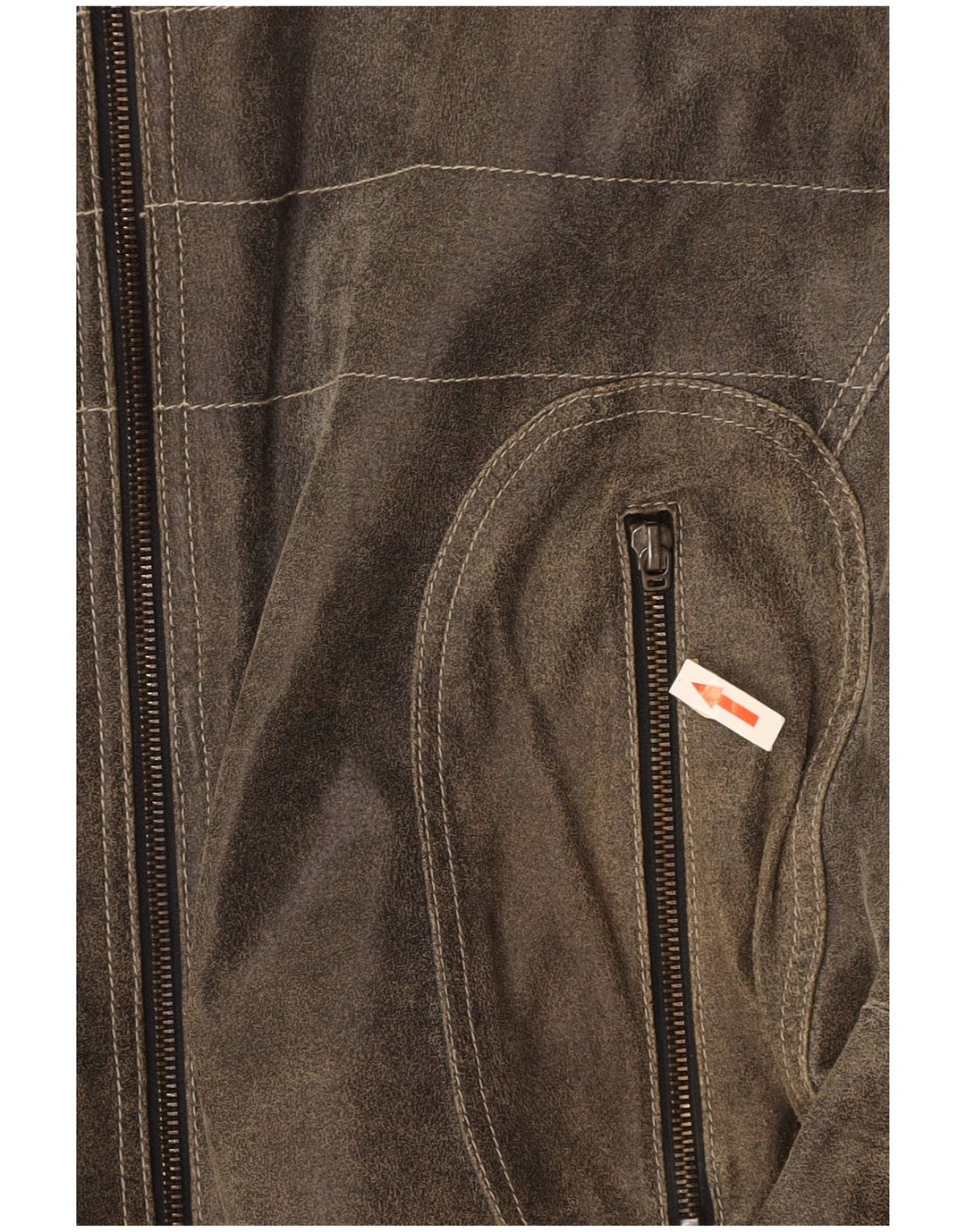 EXPLORER Mens Leather Jacket UK 40 Large Grey Colourblock Leather