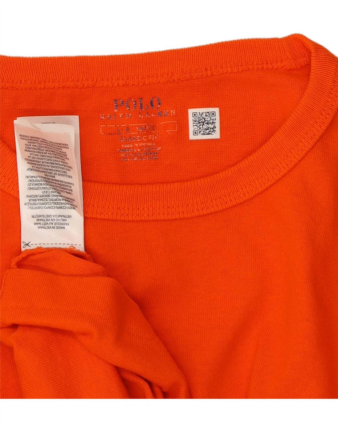 POLO RALPH LAUREN Mens Classic Fit T-Shirt Top Large Orange Cotton