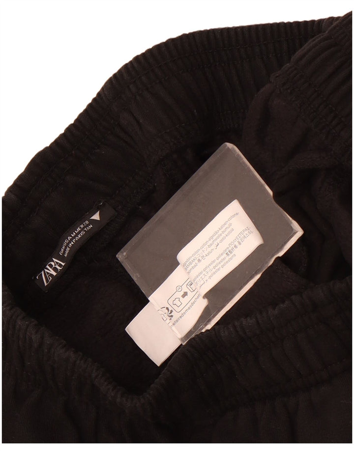 Zara Womens Tracksuit Trousers UK 12 Medium  Black Cotton
